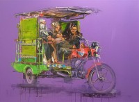 Khalid Khan-Kaay, 38 x 52 Inch, Acrylic on Canvas, Figurative Painting, AC-KHKN-092